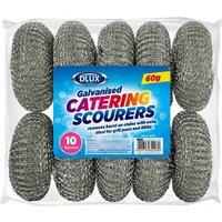 DECORE4U LTD DL 10-Pack Galvanised Catering Scourers - Heavy-Duty Cleaning in Silver | Size: 10 Pack