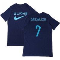 England 2022 - 2023 Three Lions Tee - Grealish 7 in Navy | Size: Small