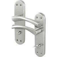 AFIT Satin Nickel Twist Bathroom Handle Novi Backplate Privacy in Metallics | Size: 150mm x 150mm