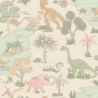 Holden Dcor Dino Zoo Textured Wallpaper in Ecru