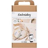 Creativ Company Starter Craft Kit Embroidery, Flowers, 1 pack in White | Size: 13 Pack