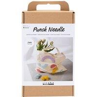 Creativ Company Craft Kit Punch Needle, Tote bag, pastel colours, 1 pack in White | Size: 25 Pack