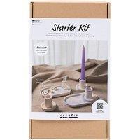 Creativ Company Starter Craft Kit Resin Casting, 3 candle holders & 2 trays, blue, light pink, white | Size: 1 Pack