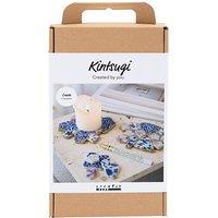 Creativ Company Craft Kit Kintsugi, Coaster, blue, gold, light red, white, 1 pack in White