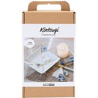 Creativ Company Craft Kit Kintsugi, Dish, blue, gold, white, 1 pack in White