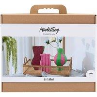 Creativ Company Maxi Craft Kit Modelling, Papier-mch pulp vases, assorted colours, 1 pack in White