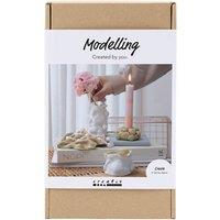 Creativ Company Craft Kit Modelling, Vases & candle holders, beige, ivory, off-white | Size: 1 Pack