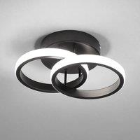 Goeco LED Ceiling Light, Modern Round Design Ceiling Light, 6500 K, 22 W in Black