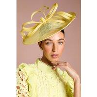 Coast Women's Loop Detail Wide Brim Fascinator in Lemon
