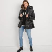 Lands' End Women's High Shine Puffer Jacket in Black | Size: 16-18