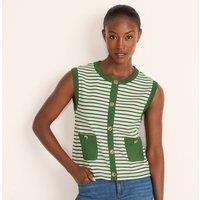 Lands' End Women's Button Detail Tank Top in White | Size: 14-16
