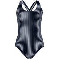 Lands' End Women's Tugless High Leg X-back Swimsuit in Dark Blue | Size: 16