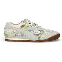 Laura Vita Women's Floral Leather Trainers Sneaker Shoes - Tivanao-03 in Beige | Size: 6