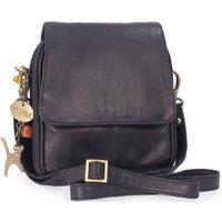 Catwalk Collection Handbags Women's Teagan Small Leather Cross Body Bag With Multiple Compartments in Black