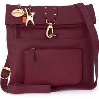 Catwalk Collection Handbags Women's Dispatch Leather Cross Body Messenger Bag in Red | Size: Small