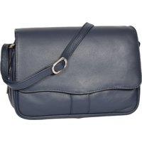 House of Leather Women's Womens Real Leather Shoulder Bag Mid Size Bag Matilda Navy | Size: Medium