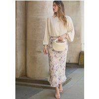 Lily and Lionel Women's Saint Lace Insert Wonderland Print Midi Skirt In Multi | Size: 8