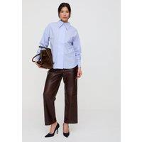 Lily and Lionel Women's Dapper Double Placket Stripe Shirt In Blue | Size: 12