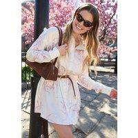 Lily and Lionel Women's Kristy Button Down Large Floral Shirtdress In Cream in Ecru | Size: 10