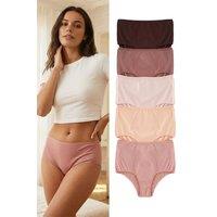 WOVCOR Women's 5 Pack Plain High Waist Seamfree Briefs Set | Size: Large