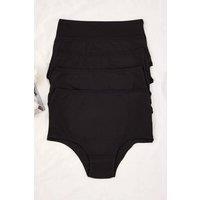 WOVCOR Women's 5 Pack Plain High Waist Cotton Rich Black Briefs | Size: Medium