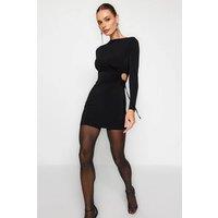 WOVCOR Women's Cut-Out Wrap Waist Mini Dress in Black | Size: 6