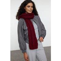 WOVCOR Women's Chunky Cable Knit Winter Scarf in Burgundy
