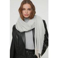 WOVCOR Women's Soft Brushed Tassel Scarf in Light Grey