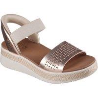 Skechers Women's BOBS SUN RAY Slip-Ins Perforated Duraleather Sandal Rosegold in Rose Gold | Size: 6