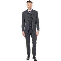 XPOSED Men's Bruce Tailored Herringbone Wool Suit in Charcoal | Size: 42R