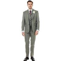 XPOSED Men's Bruce Tailored Herringbone Wool Suit in Green | Size: 44R