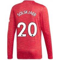 Manchester United FC Men's Mens 2020 - 2021 Man Utd Adidas Home Long Sleeve Shirt - Solskjaer 20 in Red | Size: Medium