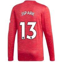Manchester United FC Men's Mens 2020 - 2021 Man Utd Adidas Home Long Sleeve Shirt - J.S.Park 13 in Red | Size: Medium