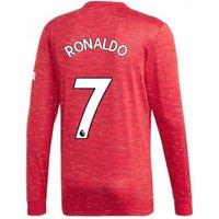 Manchester United FC Men's Mens 2020 - 2021 Man Utd Adidas Home Long Sleeve Shirt - Ronaldo 7 in Red | Size: Medium