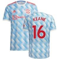 Manchester United FC Men's Mens Man Utd 2021 - 2022 Away Shirt - Keane 16 in White | Size: 3XL