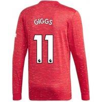 Manchester United FC Men's Mens 2020 - 2021 Man Utd Adidas Home Long Sleeve Shirt - Giggs 11 in Red | Size: Medium