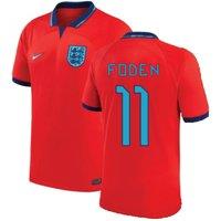 England Men's 2022 - 2023 Away Shirt - Foden 11 in Red | Size: Medium