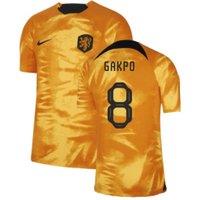 Netherlands Men's Mens 2022 - 2023 Holland Home Dri - Fit Adv Match Shirt - Gakpo 8 in Orange | Size: Small