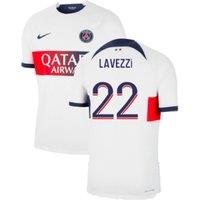 PSG Men's Mens 2023 - 2024 Away Shirt - Lavezzi 22 in White | Size: Small