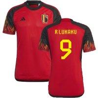 Belgium Men's 2022 - 2023 Home Shirt - R Lukaku 9 in Red | Size: Large