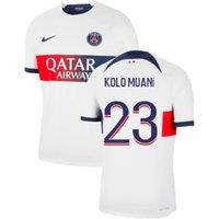 PSG Men's Mens 2023 - 2024 Away Shirt - Kolo Muani 23 in White | Size: Small