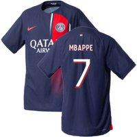 PSG Men's Mens 2023 - 2024 Home Match Authentic Shirt - Mbappe 7 in Navy | Size: Medium