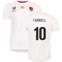 England Men's Mens Rwc 2023 Home Replica Rugby Shirt - Farrell 10 in White | Size: Large