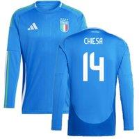 Italy Men's Mens 2024 - 2025 Long Sleeve Home Shirt - Chiesa 14 in Blue | Size: XL