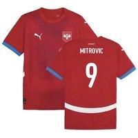 Serbia Men's Mens 2024 - 2025 Home Shirt - Mitrovic 9 in Red | Size: Small