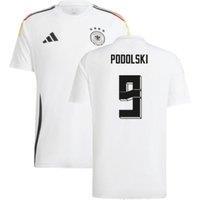 Germany Men's Mens 2024 - 2025 Home Fan Shirt - Podolski 9 in White | Size: Medium