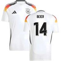 Germany Men's 2024-2025 Home Shirt Beier 14 in White | Size: Small