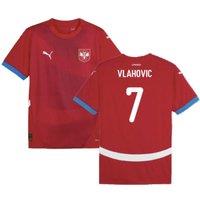 Serbia Men's Mens 2024 - 2025 Home Shirt - Vlahovic 7 in Red | Size: Small