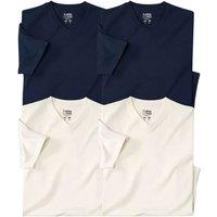 Atlas for Men Men's Plain V Neck T-Shirt (Pack of 4) in Dark Navy | Size: Medium