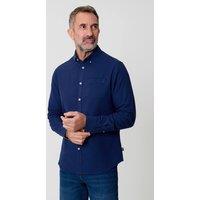 Saltwell Men's Linen Rich Long Sleeve Shirt in Navy | Size: Large